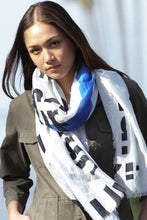 Load image into Gallery viewer, Typo Unconditional White  - Fine Silk Cotton Scarf