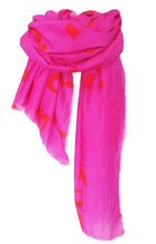 Load image into Gallery viewer, Typo Unconditional Pink  - Fine Silk Cotton Scarf