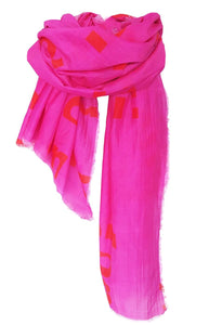 Typo Unconditional Pink  - Fine Silk Cotton Scarf
