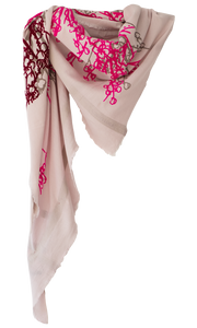 Blossom Ballerina Rose - Fine Silk Cotton Scarf Triangle