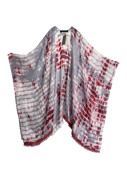 Leigh & Luca Design Dye Stripe Ruby-Grey  2 in 1 Kimono & Scarf