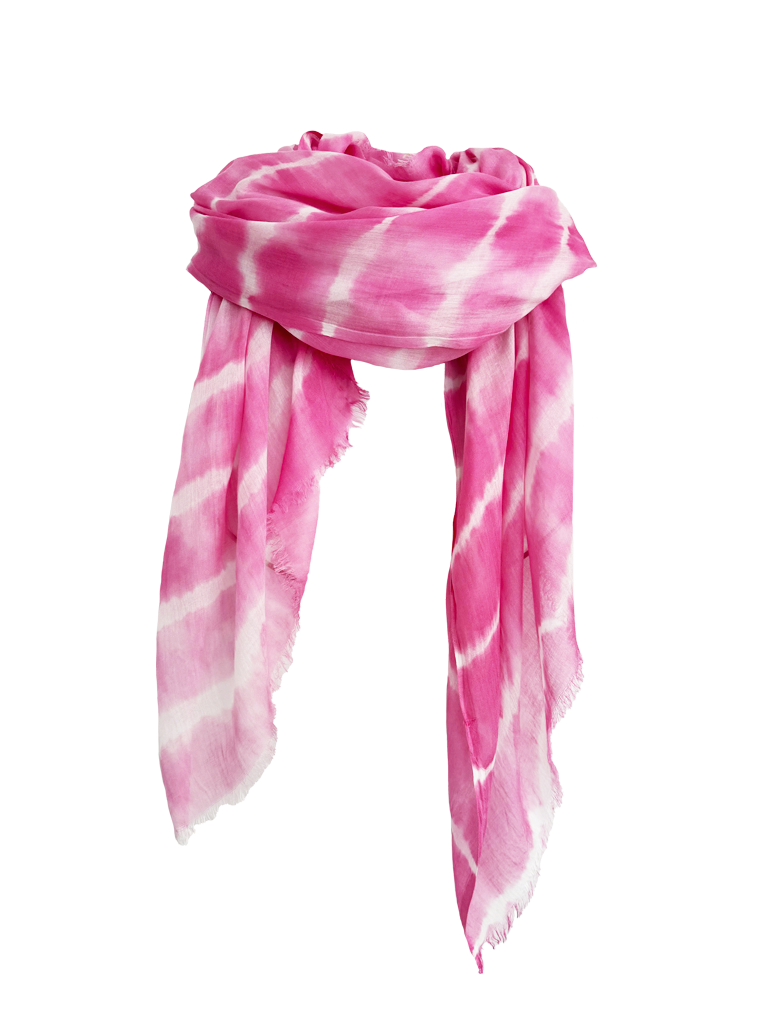 Leigh & Luca Design Dye Wavy Stripes Pink Scarf