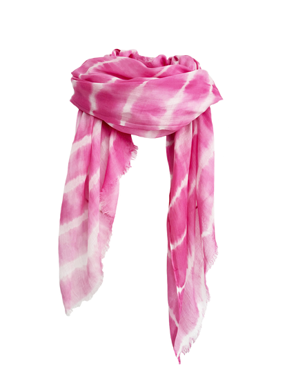 Leigh & Luca Design Dye Wavy Stripes Pink Scarf