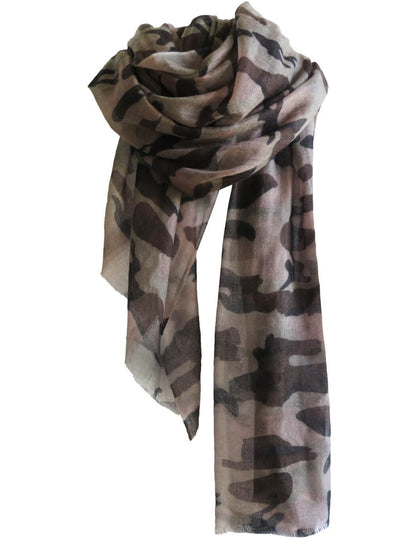 D/Luca Camouflage Grey - Fine Cashmere Scarf