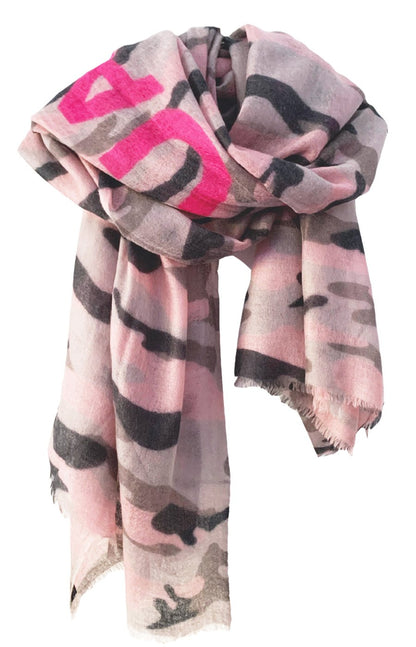 D/Luca Camouflage Sanctuary Pink - Fine Cashmere Scarf