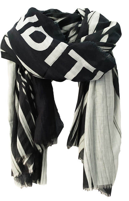 D/Luca Feather Black Unconditional - Silk Cotton Scarf