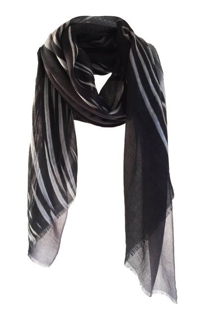 D/Luca Feather Chrome Black - Fine Cashmere Scarf