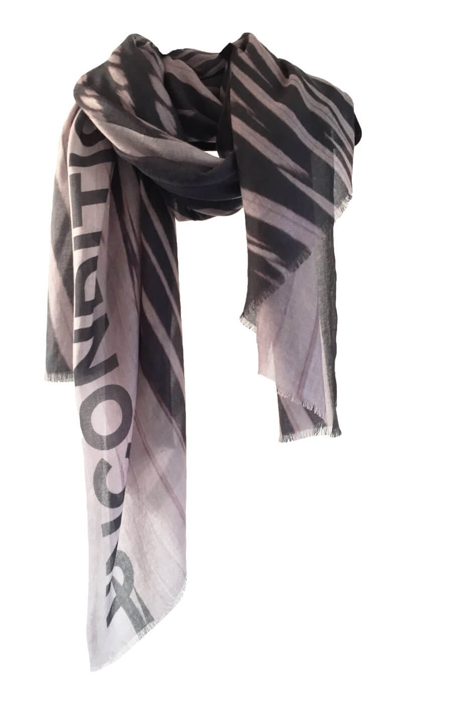 D/Luca Feather Unconditional Sand & Black - Fine Cashmere Scarf