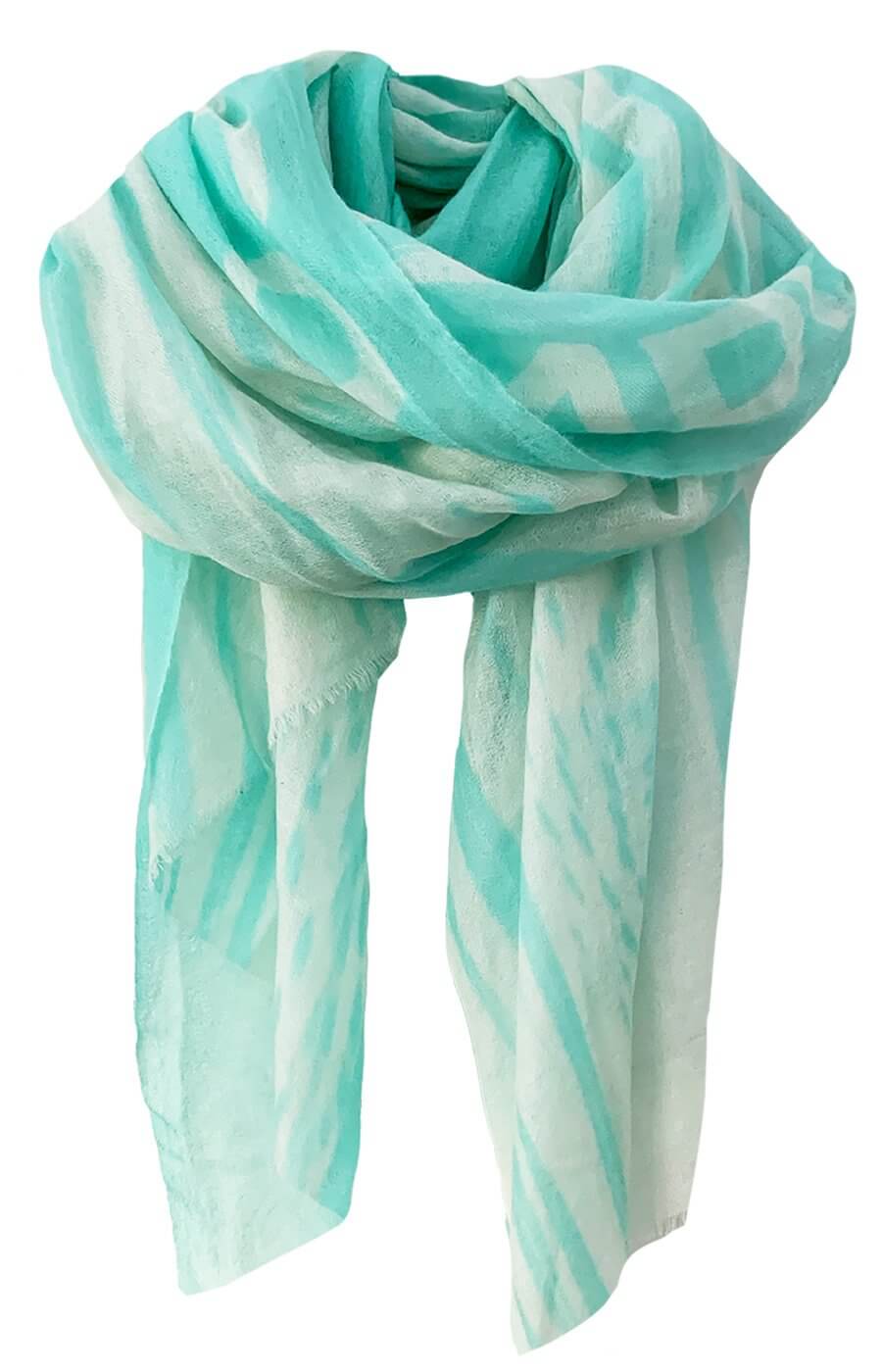 D/Luca Feather Unconditional Aqua - Fine Cashmere Scarf