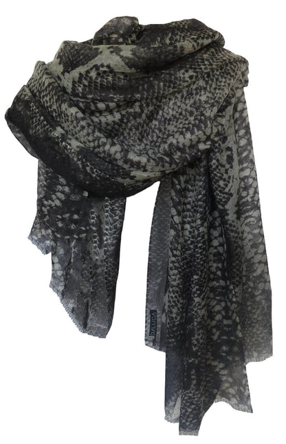 D/Luca Snake Statement Black -  Fine Cashmere Scarf