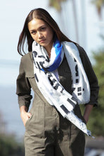 Load image into Gallery viewer, Typo Unconditional White  - Fine Silk Cotton Scarf