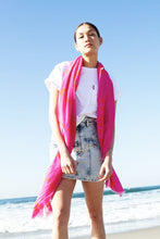 Load image into Gallery viewer, Typo Unconditional Pink  - Fine Silk Cotton Scarf