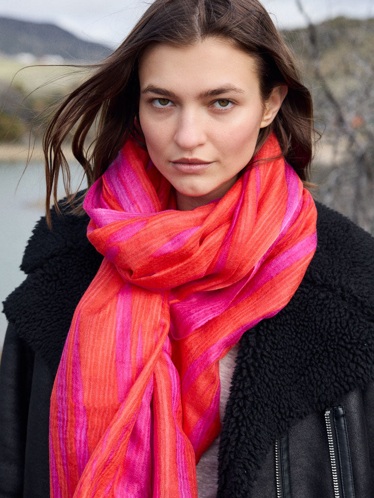 D/Luca Feather Unconditional Fire - Fine Cashmere Scarf