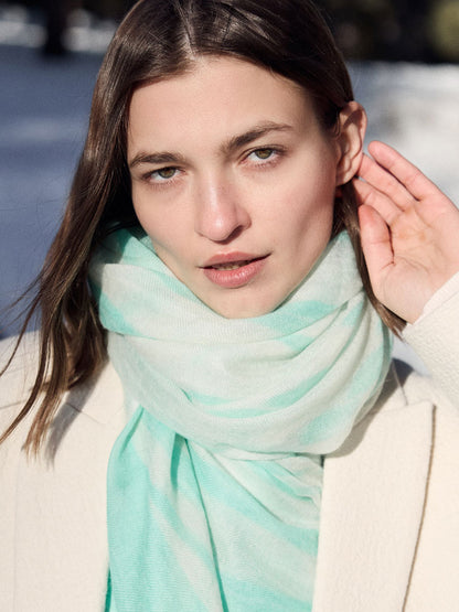 D/Luca Feather Unconditional Aqua - Fine Cashmere Scarf