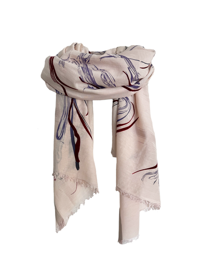 Leigh & Luca Marble Nude- Silk Cotton Scarf