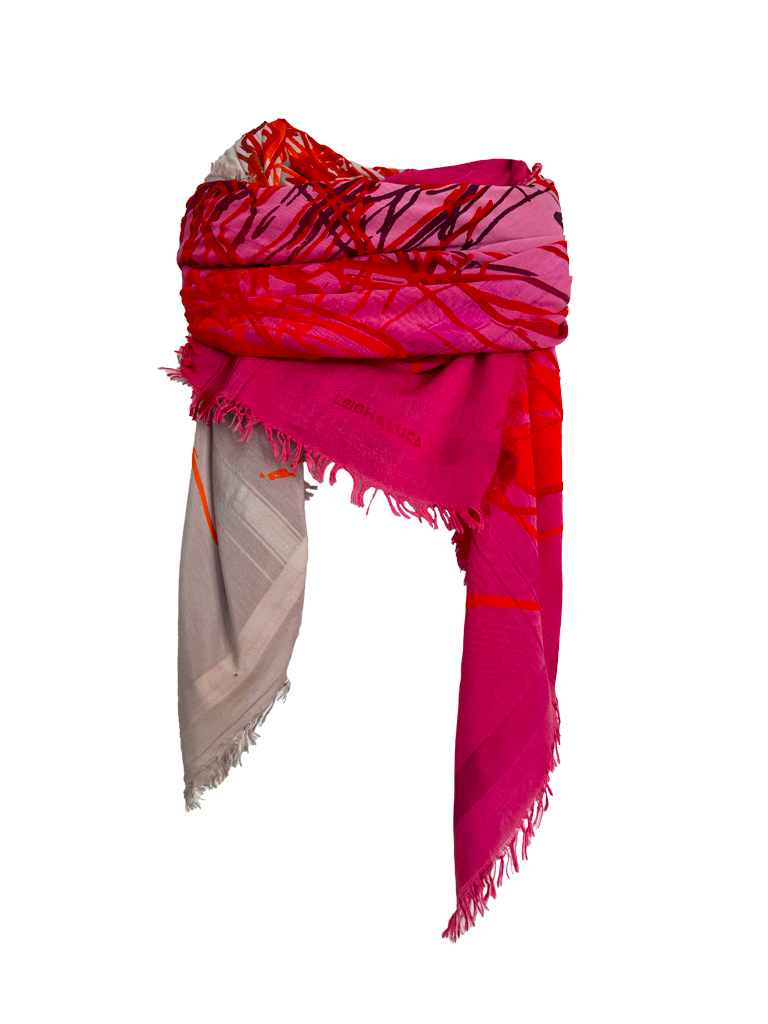 Leigh & Luca Static Pink Silk Cotton Scarf