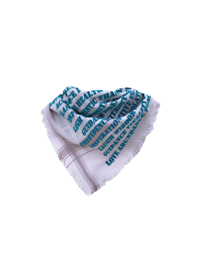 Leigh & Luca Bandana Affirmation Blue - Cashmere Modal