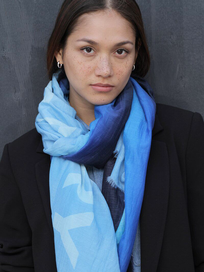 D/Luca Sanctuary Shades of Blue - Silk Cotton Scarf