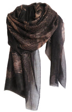 Load image into Gallery viewer, Bird of Paradise Night Shades - Fine Cashmere Scarf