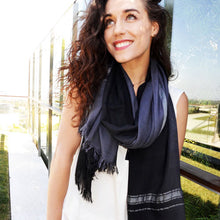 Load image into Gallery viewer, Ombre Dye Lux Modal Charcoal Black Scarf