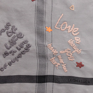 Quotes Embroidered  - Fine Cotton Scarf