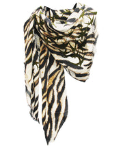 Load image into Gallery viewer, Tiger &amp; Freedom Birds  - Fine Silk Cotton Scarf
