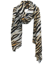 Load image into Gallery viewer, Art of Tiger - Fine Silk Cotton Scarf