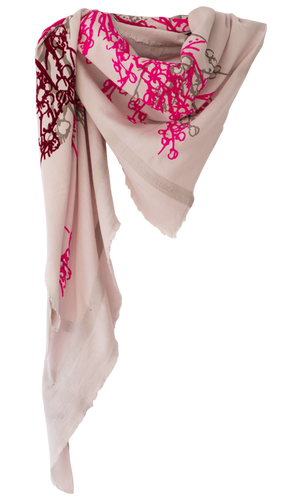 Blossom Ballerina Rose - Fine Silk Cotton Scarf Triangle