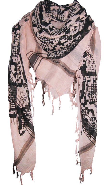Snake Soft Nude - Fine Cotton Voile Scarf