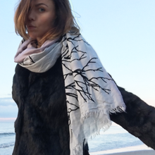 Load image into Gallery viewer, Black Velvet Twigs - Cashmere Blend Scarf