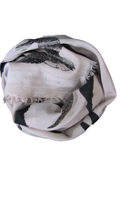Load image into Gallery viewer, Silver Shadow Birds - Fine Silk Cotton Scarf